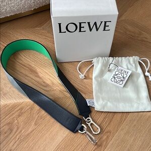 Loewe Green & Black Puzzle Bag Strap NEW
